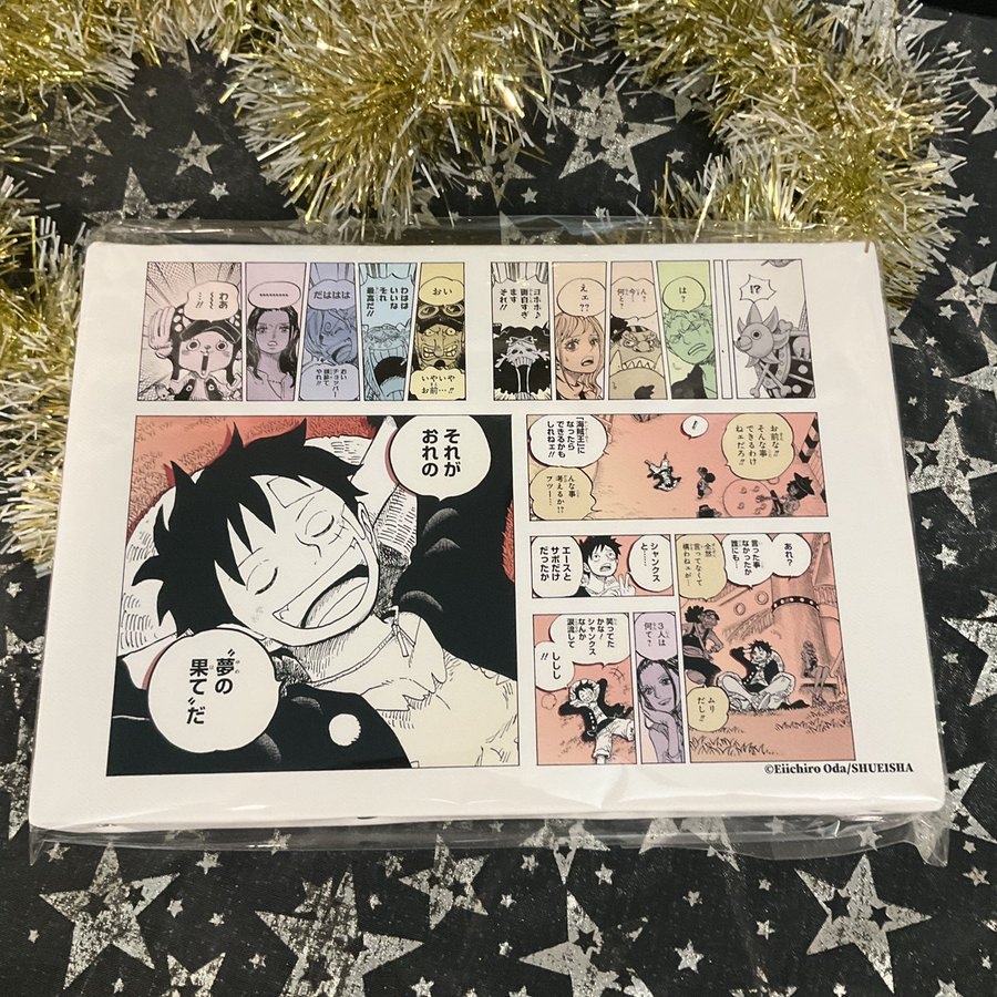 ONEPIECE ワンピース　ルフィ アートプレート 2013年製　麦わらストア オススメ商品】原画商品 バースデイアートボード モンキー・D・ルフィ