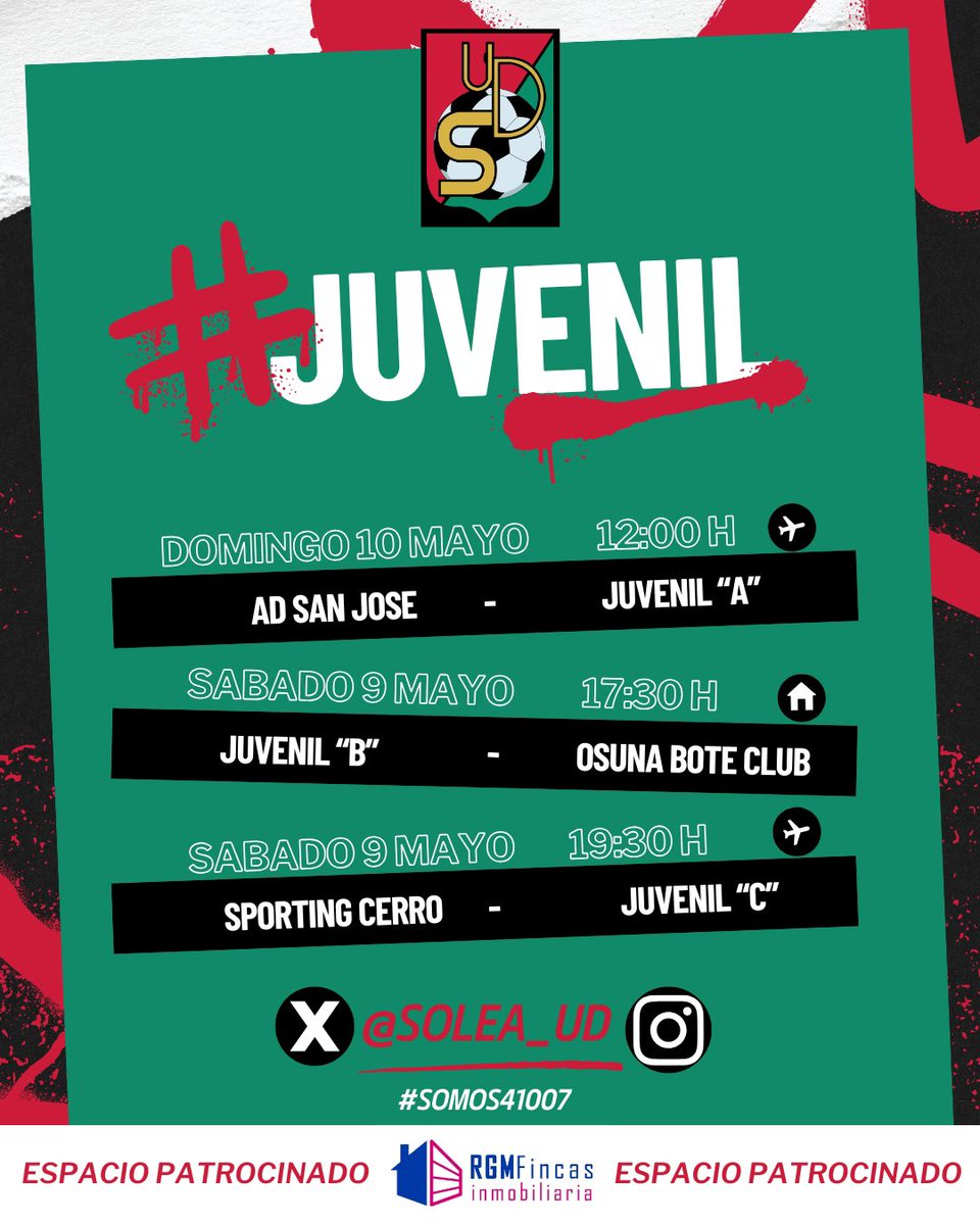 solea_ud's tweet photo. ❤️¡𝐀𝐆𝐄𝐍𝐃𝐀 𝐅𝐈𝐍 𝐃𝐄 𝐒𝐄𝐌𝐀𝐍𝐀!💚

Estos son los 𝐇𝐨𝐫𝐚𝐫𝐢𝐨𝐬 correspondientes a los 𝐩𝐚𝐫𝐭𝐢𝐝𝐨𝐬 de 𝐧𝐮𝐞𝐬𝐭𝐫𝐨𝐬 𝐞𝐪𝐮𝐢𝐩𝐨𝐬 a lo largo del 𝐟𝐢𝐧 𝐝𝐞 𝐬𝐞𝐦𝐚𝐧𝐚.

#somos41007 #udsolea #temporada25/26 https://t.co/iyLTPARJwG