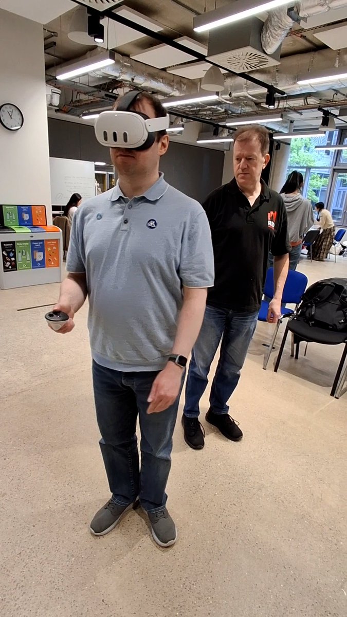 virtualguidedg's tweet photo. Fantastic day demoing the Virtual Guide Dog at the @UCL / @RNIB Symposium! 

Beyond the code, we wanted validation. The biggest win? Hearing a tester say they felt "completely at ease" navigating with the app.

👇 Full blog &amp; demo footage in the first comment!

#A11y #VR #Quest3 https://t.co/PQypgo194d
