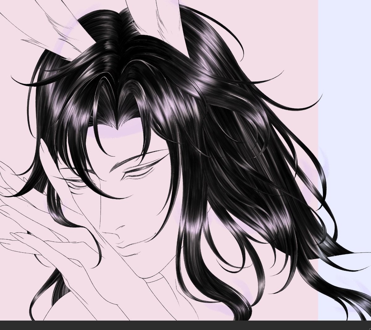 iamlordly's tweet photo. bnuuy wip, trying a new csp for hair https://t.co/5U7pdj6D5V
