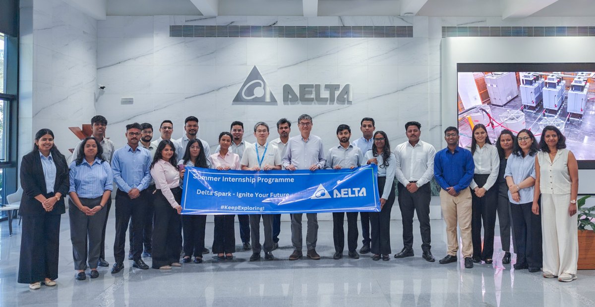 DeltaElectIndia's tweet photo. Summer Internship Program – Delta Spark: Ignite Your Future

We are delighted to welcome our Summer Interns to Delta Electronics!

This year, we are proud to onboard a talented group of students from premier institutes including IIM Kozhikode, IIM Rohtak, and IIM Raipur. These bright minds bring fresh perspectives, strong academic foundations, and a passion to learn and contribute.

As they begin their internship journey with us, we look forward to providing them with meaningful exposure, hands-on experience, and opportunities to work on impactful projects across the organization.

At Delta, we believe in nurturing future leaders by creating an environment that encourages innovation, collaboration, and continuous learning.

Wishing our interns a rewarding and enriching experience ahead!

#DeltaElectronicsIndia #SummerInternship #CampusHiring #FutureLeaders #IIM #LearningAndGrowth #Innovation