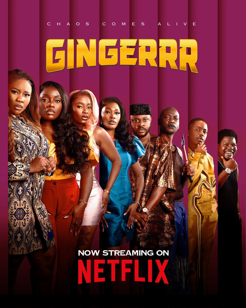 cinemaxng's tweet photo. You asked, We delivered. 🔥
GINGERRR is officially streaming on Netflix Africa @NetflixNaija .
Let me hear you say "ye-ye!"
Four women, one heist, and absolutely nothing to lose.
If you have not seen it yet, this is your sign.
Stream now on Netflix.
#Gingerrr #NowStreaming https://t.co/sr8Pt3uV3M