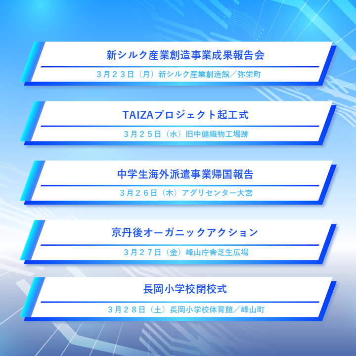 actv__official's tweet photo. ACTV京丹後局をご覧の皆様こんにちは！
次回の「週間！ニュース」は、ご覧の内容でお送りします。
【5月9日（土）～5月15日（金）7:00、12:30、18:30、22:00】
※番組内容が異なる場合がございます
☆番組に関するご意見・ご感想はこちら
<https://t.co/96MkeWCa5y> https://t.co/36qsXhabr7