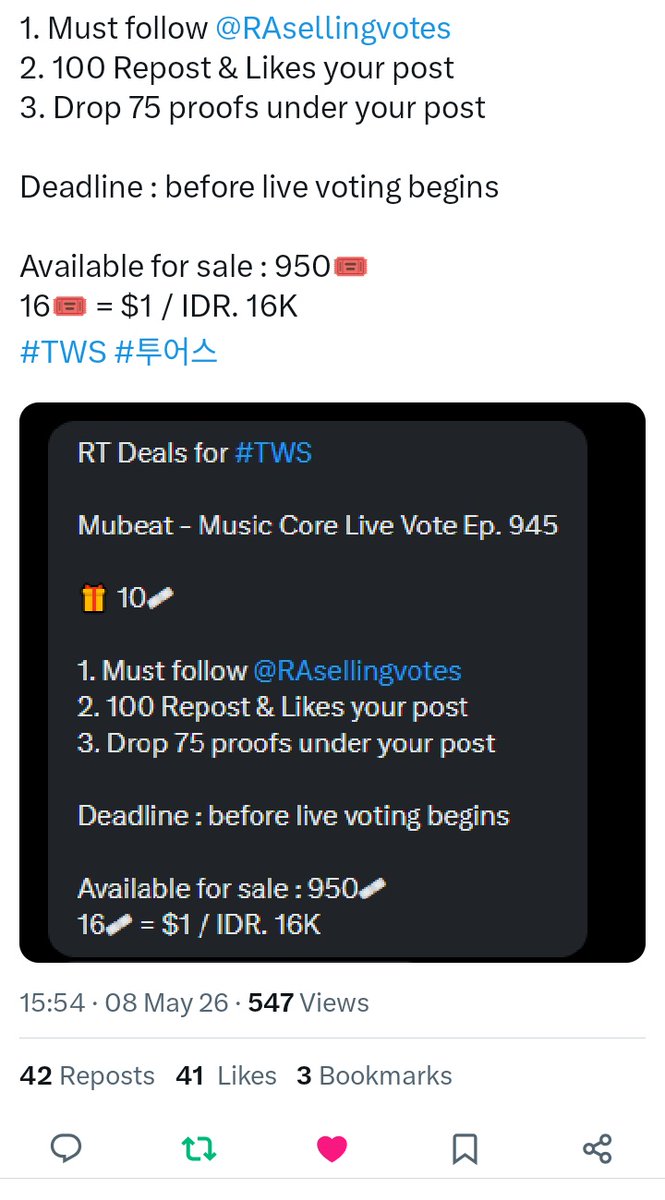 dohunie's tweet photo. @tws_polls @RAsellingvotes for tws https://t.co/z9G6vZ1g9g