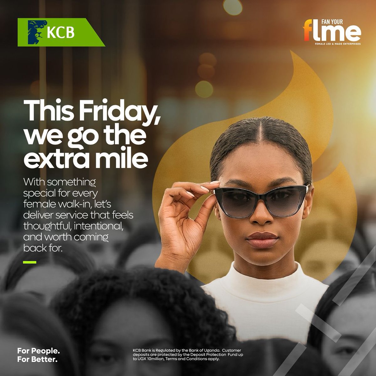 kcbbankug's tweet photo. Today, we are going the extra mile for every woman who walks through the KCB Bank doors.

Something exciting to go home with for every single one of you at any KCB Bank Branch courtesy of #flme.

#ForPeopleForBetter https://t.co/q8siiPqMMP