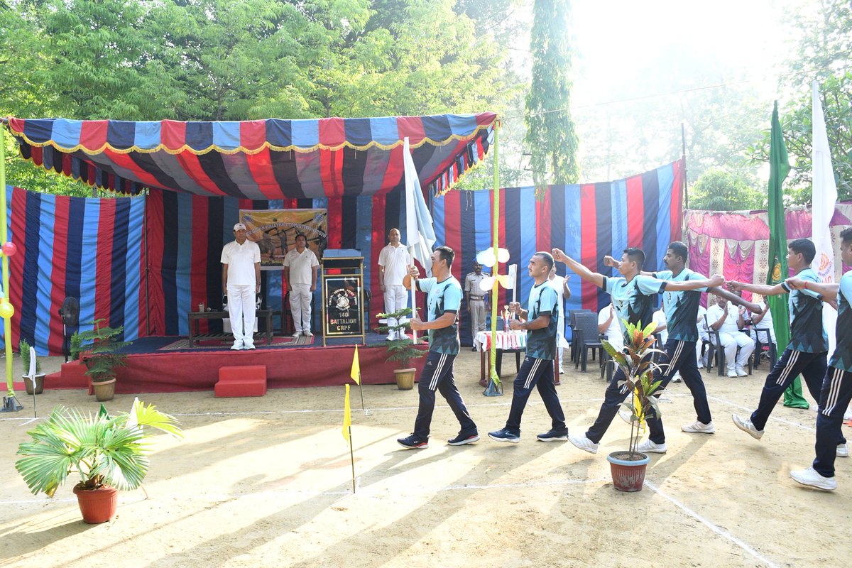 crpf140bn's tweet photo. Inter Bn/GC Volleyball Tournament–2026 was inaugurated today with great enthusiasm and dignity by Sh.Munna Singh,Comdt.,140Bn,CRPF. Teams from 71Bn, 124Bn, 140Bn, 225Bn &amp; GC AGT took the oath to uphold the dignity of CRPF through discipline, teamwork and true sporting spirit.🏐🇮🇳 https://t.co/6f3PttiYzD
