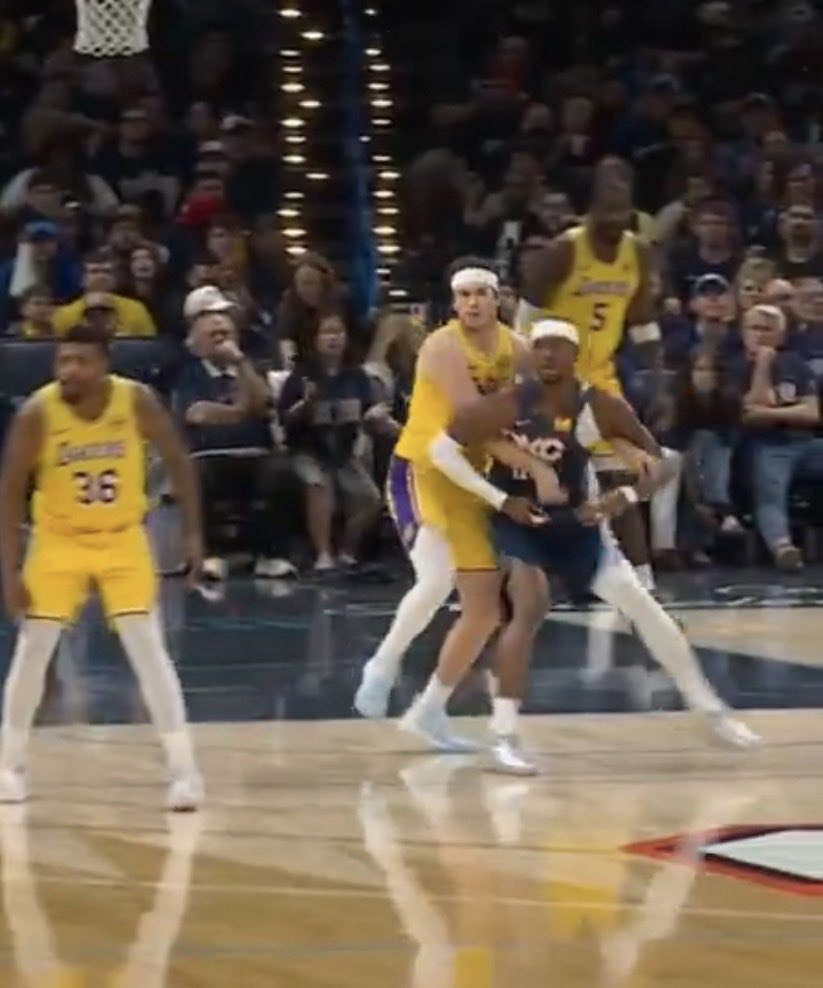 SGA being guarded like this results in 3 free throws + the ball for the LAKERS.