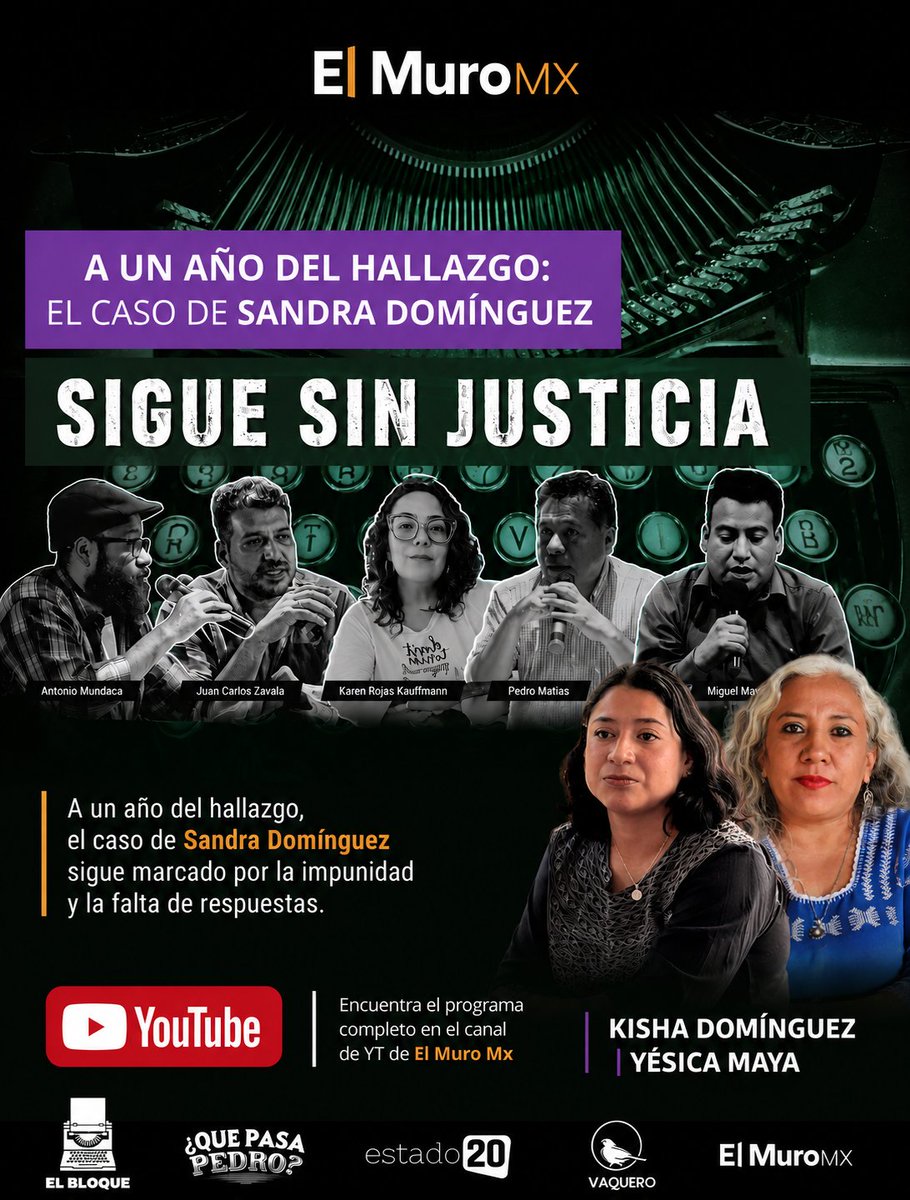 el_muromx's tweet photo. #ELBLOQUE | 💣🔥
📹 A un año del caso de #SandraDomínguez, reconstruimos lo que sigue sin resolverse: las contradicciones, las omisiones y el #costo de denunciar al #poder.

Dale play 🔴 y entiende por qué la historia de Sandra sigue abierta, y por qué importa seguir insistiendo en la búsqueda de #justicia.
🔗 https://t.co/mDvFyKX1cc