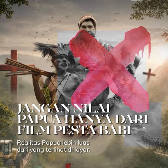 PAPUATETAPNKRI's tweet photo. Jangan biarkan narasi sepihak melalui film Pesta Babi dijadikan alat propaganda yang dapat memecah persatuan bangsa. 
#JagaPersatuanBangsa
#PapuaMajuIndonesiaKuat https://t.co/n07jTnTivu