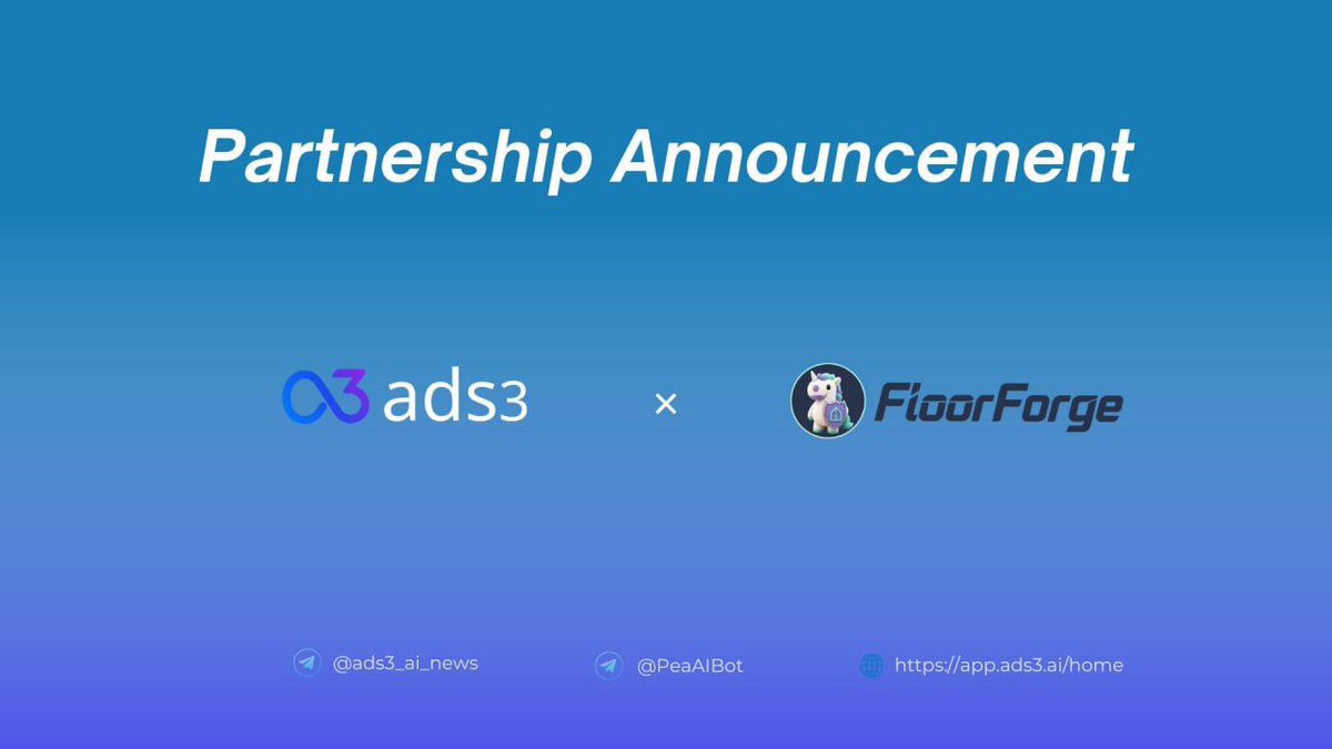 ads3_ai's tweet photo. 🤝 Partnership Announcement

We’re excited to partner with @FloorForge 🦄

FloorForge is a next-generation asset launch and trading infrastructure built on BNB Chain, integrating elastic supply, floor price protection, and reserve-backed systems into one ecosystem.

Through this collaboration, Ads3 will provide AI-powered advertising solutions to help FloorForge expand ecosystem growth and user acquisition globally.

🚀 Together, we’re accelerating innovation across DeFi and Web3 infrastructure.

#Ads3 #FloorForge #BNBChain #DeFi