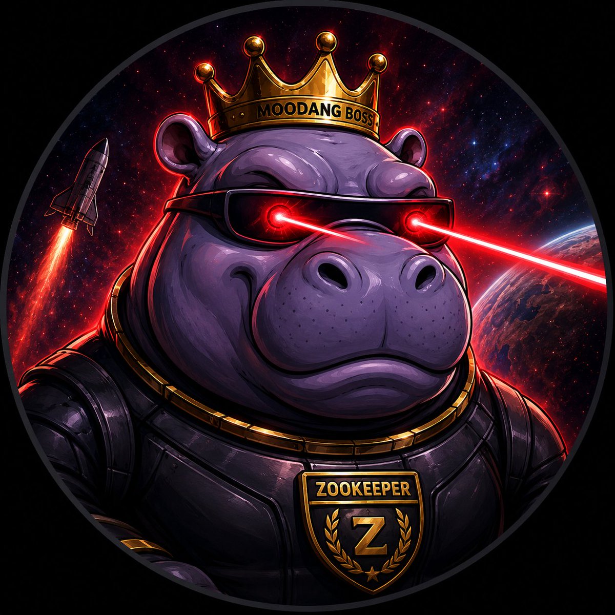 Bigemperor0's tweet photo. $Moodang + #MoodangMemesContest01 
Two sides of the $MOODANG universe 🦛

One is the calm zookeeper watching the charts.
The other is the laser-eyed boss ready to send it beyond orbit.

Cute.
Chaotic.
Bullish.

Choose your fighter. 
#MOODANG  
Made this pfps hope you like them. https://t.co/x8oMHrTm0C