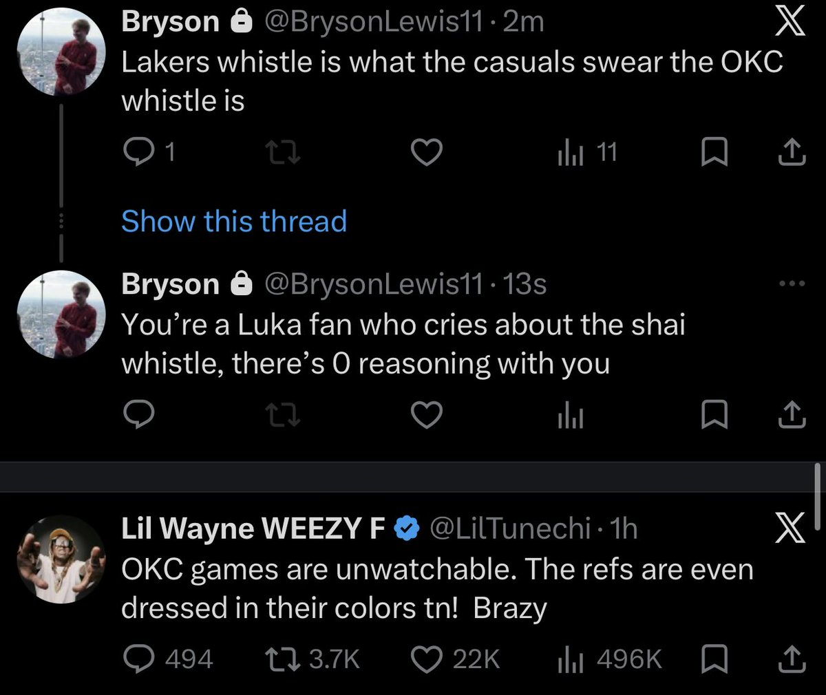 TylerReiter's tweet photo. @BrysonLewis11 Listen to @LilTunechi https://t.co/xUSAq2BZMx