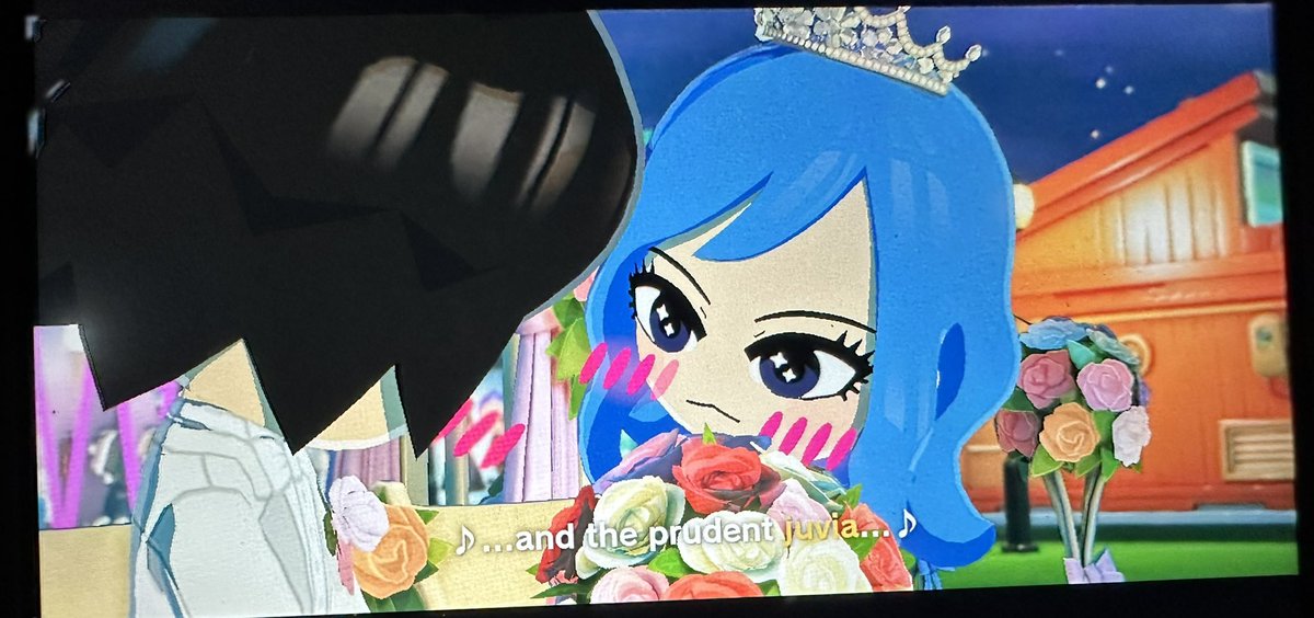 rasenmage's tweet photo. juvia &amp; gray got married :’) 💙 #tomodachilife https://t.co/goUiQe0G4Y