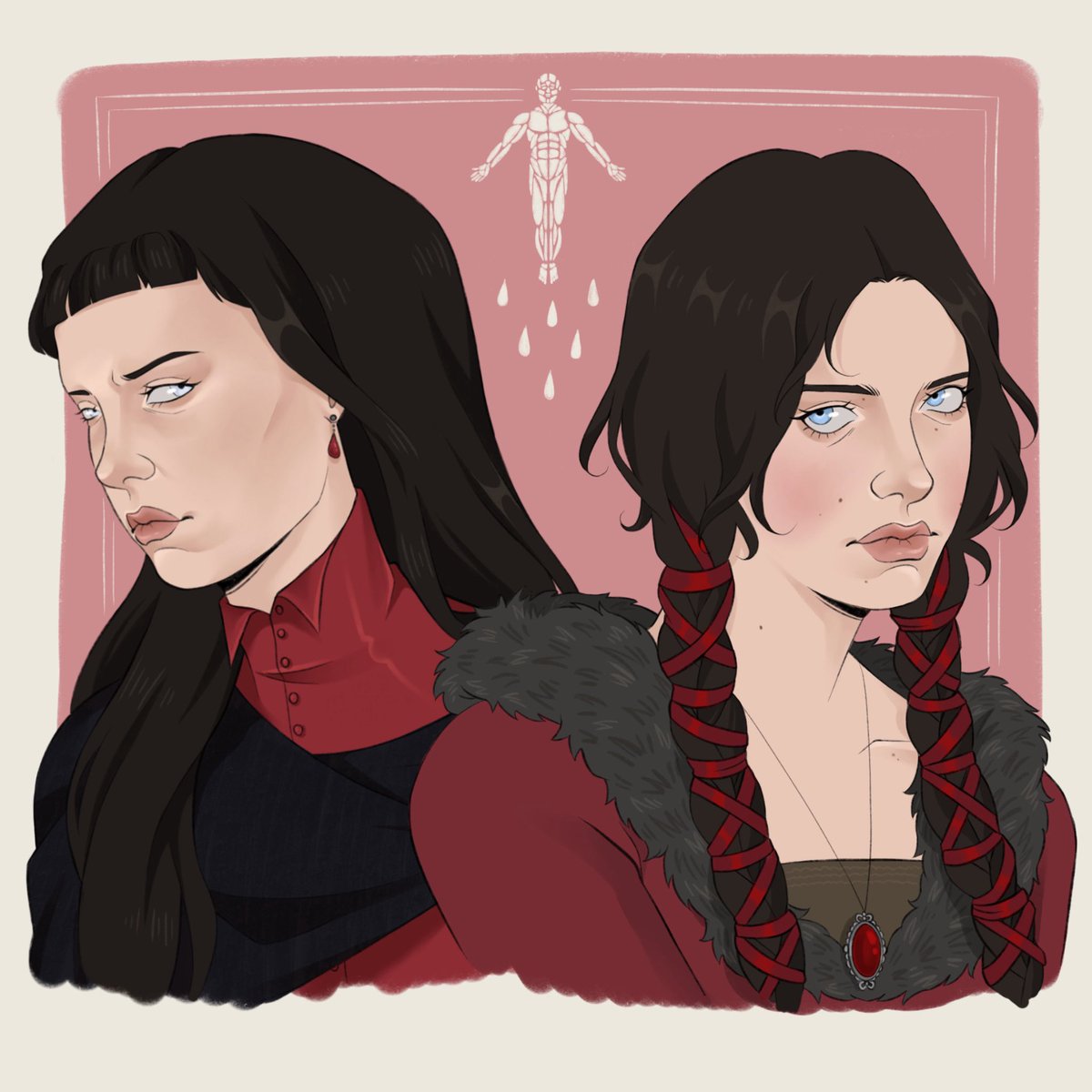 ִ ࣪𖤐. — ‘it’s filthy disgusting, so ugly, i’m sure. i’m ugly, disgusting, and filthy for sure.’

gwin and grayce bolton [ocs] drawn by the extremely talented <a href="/lambf4rm/">grace🐑</a> i absolutely adore how they turned out and i am so grateful for the beautiful art