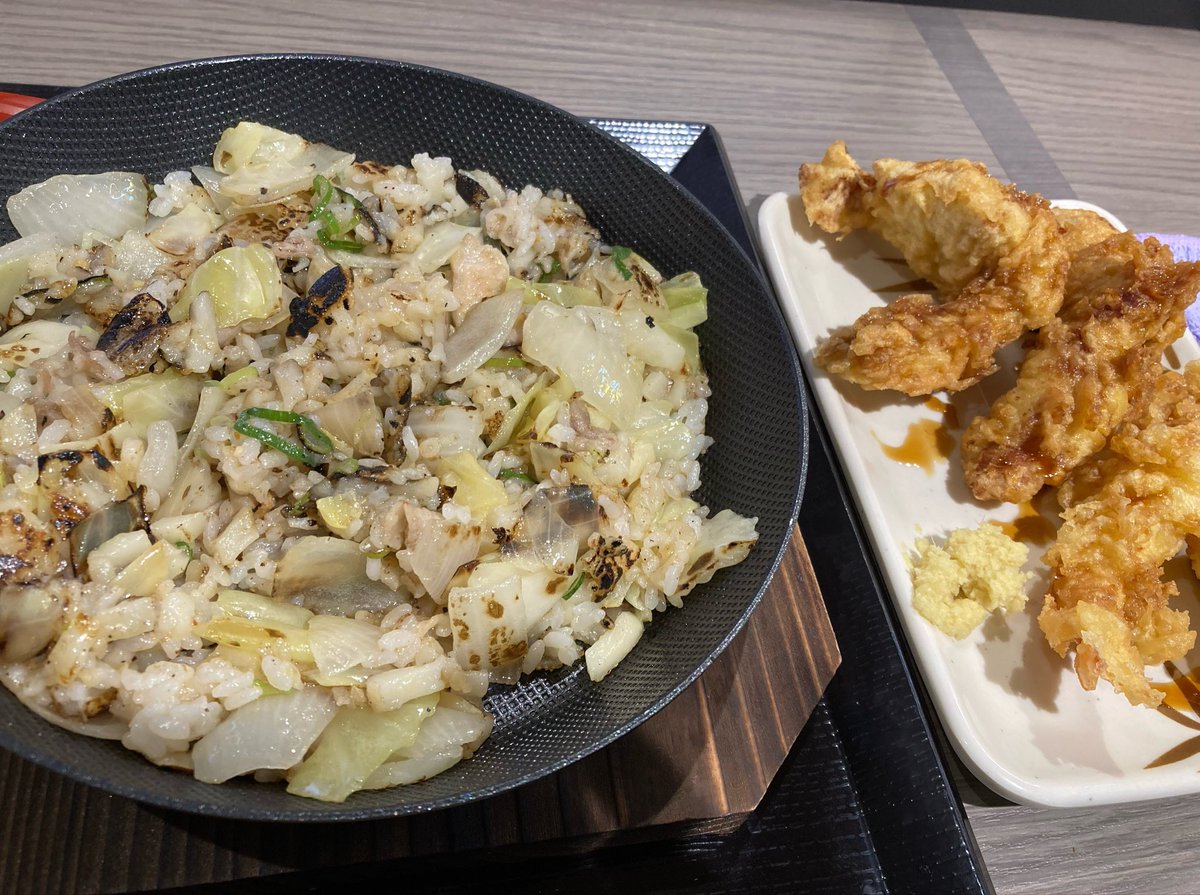 いわき市イオンモール 丸亀 うどん飯。。。普通に炒飯ですな？ うどん