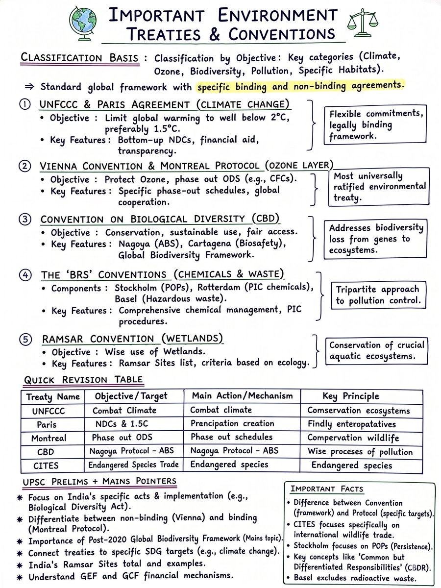 Important Environment treaties and Conventions