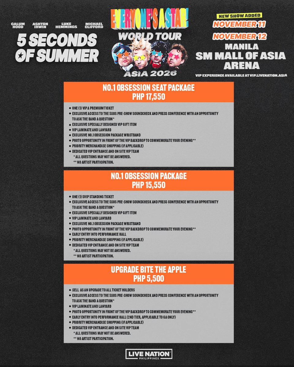 e is seeing 5sos ! ⭐️ tweet media