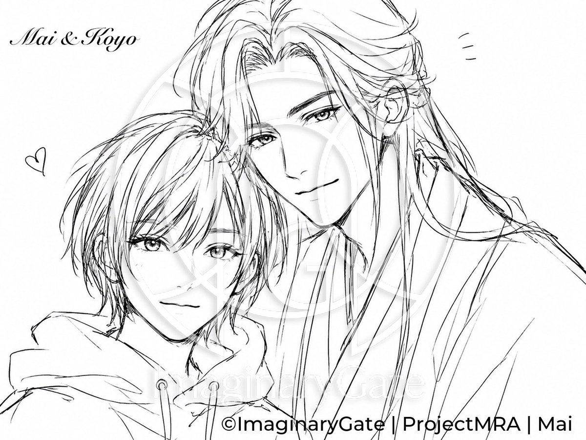 Monochrome Anime Couple Sketch
