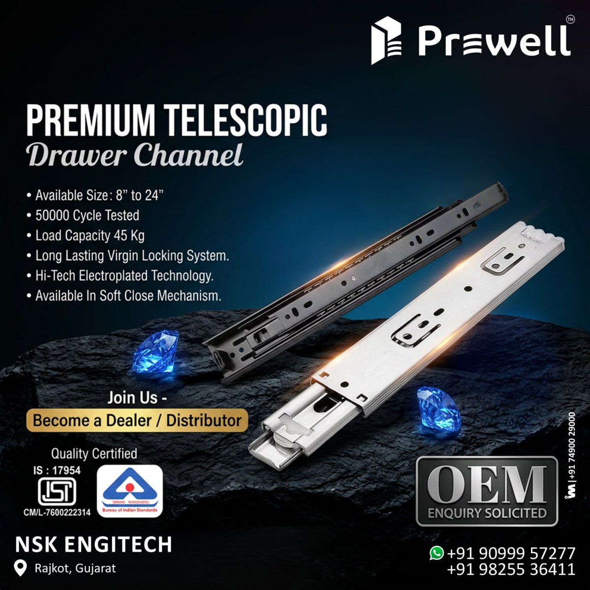 ibais_hardware's tweet photo. NSK ENGITECH - RAJKOT
Mr. Ayush Madhogaria: - +919099957277
Mr. Manish Kalola - +919825536411
https://t.co/IwvH48WAdV
.
#TelescopicChannel #DrawerSlides #HardwareFittings #ModularKitchenHardware #FurnitureFittings #InteriorHardware #SoftClose #TelescopicSlides
.
@ibais_hardware https://t.co/yWlswA1ko7