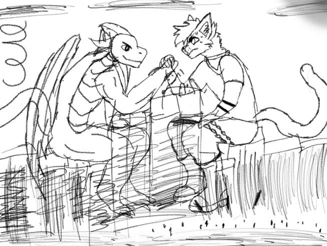 colethederg's tweet photo. It all comes down to this, the whole city is watching... Paid commission done for @ejex_302. #macroart #macromicro #furry #macrofurry #sketch #commission #paidcommission https://t.co/IQMZQF7lcw