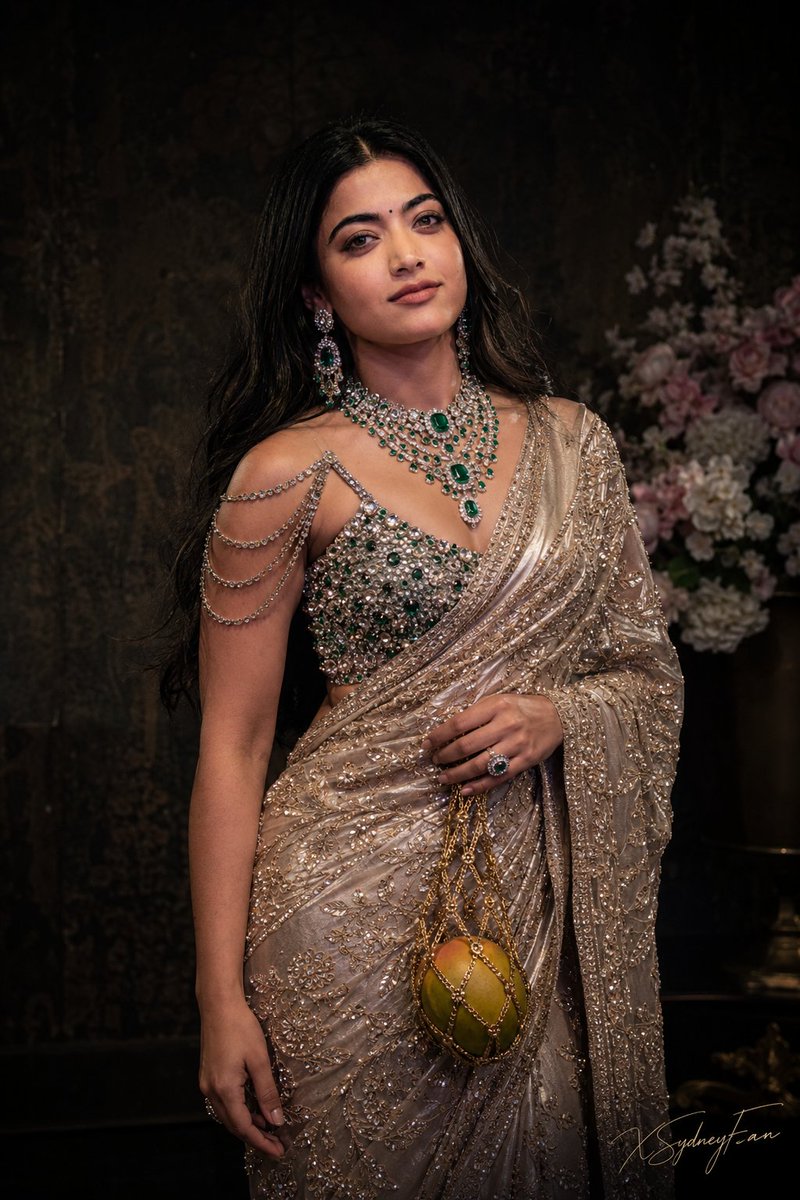 Glamorous South Asian Woman in Metallic Saree