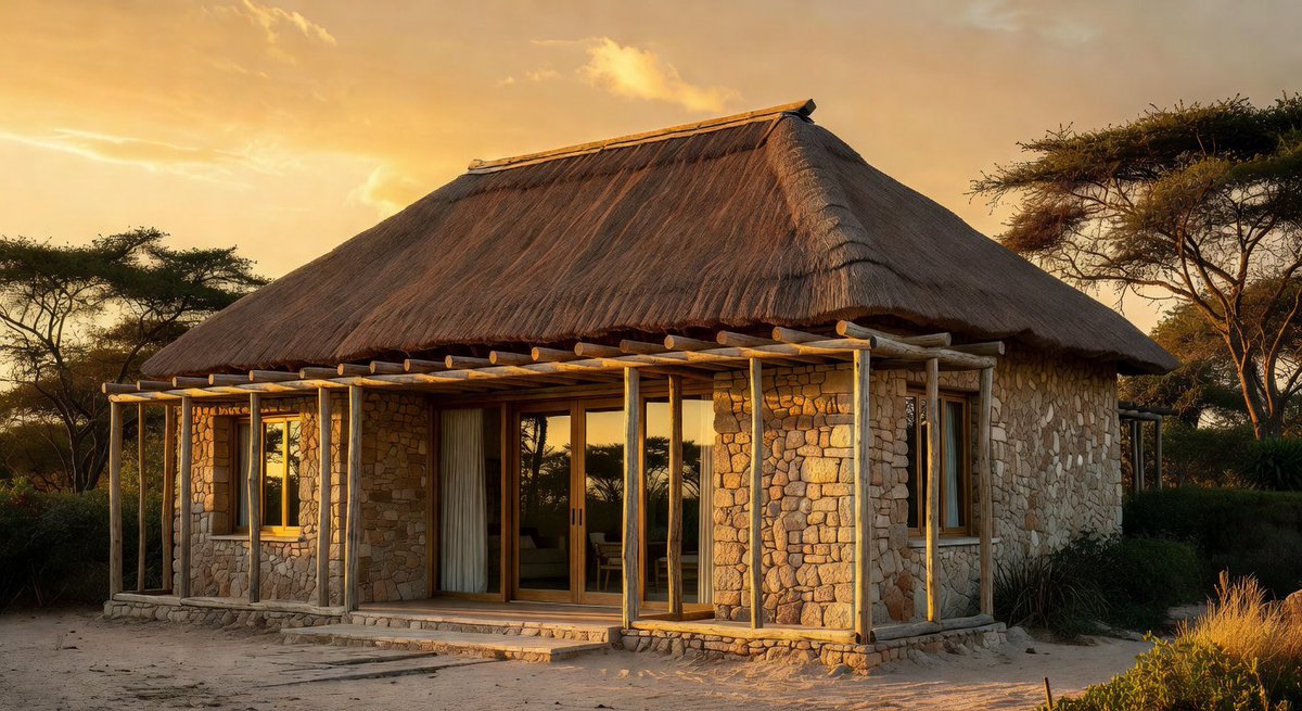 dnahinga's tweet photo. The great Architect Hassan Fathy taught us a principle which we have forgotten.

He said we should build from what is beneath our feet.

If you plant the tree now, you can use it for the roof and columns and entrance transition in less than 10 years.

Grass can grow easily 

And rock is still abundant. 

But the African has this curse, he has anti-bodies that, “rejects his own technology for ownership.”

Good morning #MjengoElimu