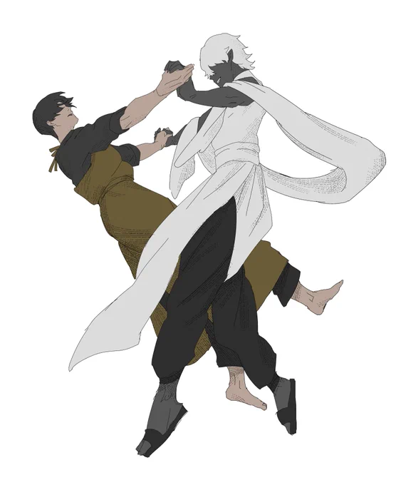 2人がダンスしてる構図がずっと癖だから何年たっても描いてる。