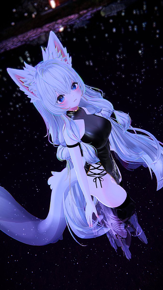 CoffiecatVR's tweet photo. Wanna go for a night walk? #Coffiecat #VRC #Vrchat https://t.co/d8lUoVXKBn