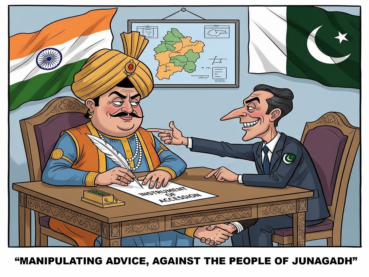 NaziaWrite34398's tweet photo. Junagadh’s plebiscite is the ultimate counter to Pakistan’s propaganda. The people rejected Pakistan overwhelmingly, exposing its Army’s illegitimacy. #JunagadhPlebiscite #TruthOfJunagadh #JunagadhChoseIndia https://t.co/WwcGZvrjSz