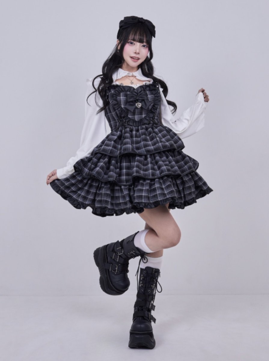 ワンピース IMVAL / Frill Heart Dress [BLK] 🖤IMVAL🩶 Frill Heart Dress