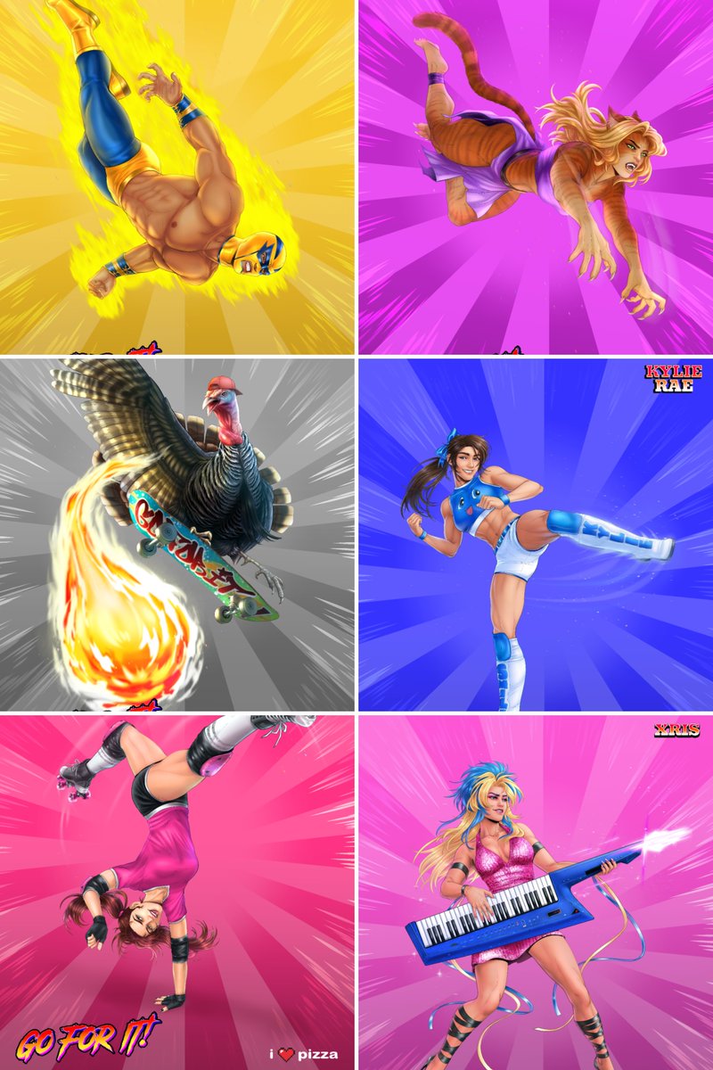 iheartpizzallc's tweet photo. Pulling out all the stops for our new 2D fighting game GO FOR IT! Here's a sneak peak at some INCREDIBLE promo art! 👀

Every facet of this project and our entire company is handmade. We do not use generative AI.

Can we make an all-time classic? Let's GO FOR IT! https://t.co/iPuBUUTWVB