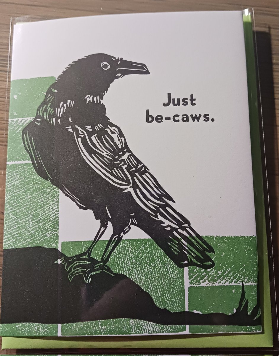 I pick up greeting cards that I find interesting just for the artwork or photo. Tonight's find ....