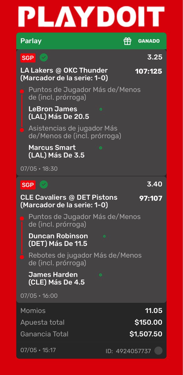 ManadaPick's tweet photo. Con $0 hicimos $1500. Que locura !!!!! 🤞🏼✅El 👑 nos dio el ✅ https://t.co/gOn1vufyNV