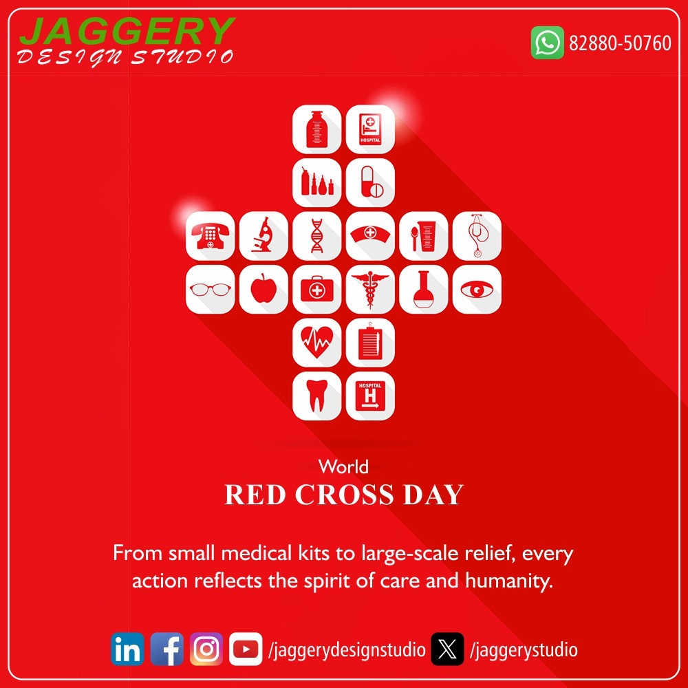 jaggerystudio's tweet photo. From small medical kits to large-scale relief, every action reflects the spirit of care and humanity. World Red Cross Day. #WorldRedCrossDay #8May #JaggeryDesignStudio #GraphicDesign #DesignStudio #CreativeAgency #GraphicArtists #VisualIdentity #BrandDesign #DigitalDesign https://t.co/PDfMhWh2Xd