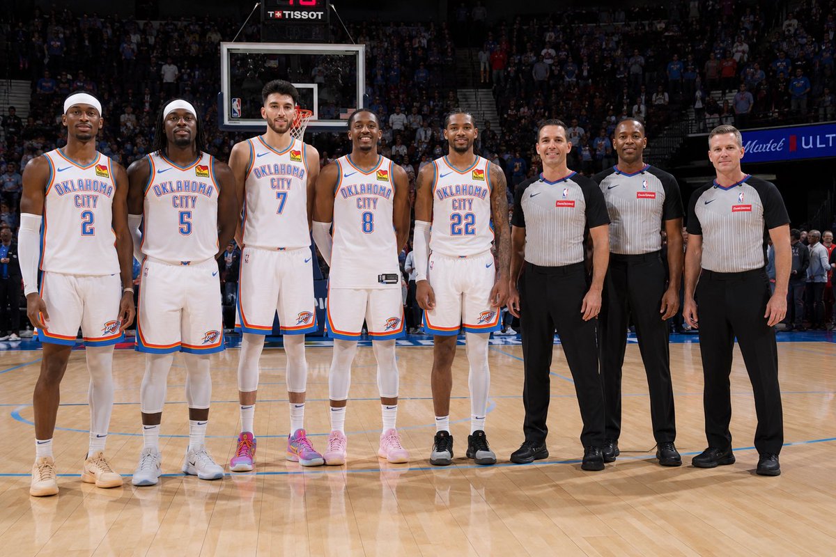 GGFrontman's tweet photo. Introducing the OKC Thunder’s starting eight!  #OKC #floppers #refs https://t.co/IErZwYJGsP