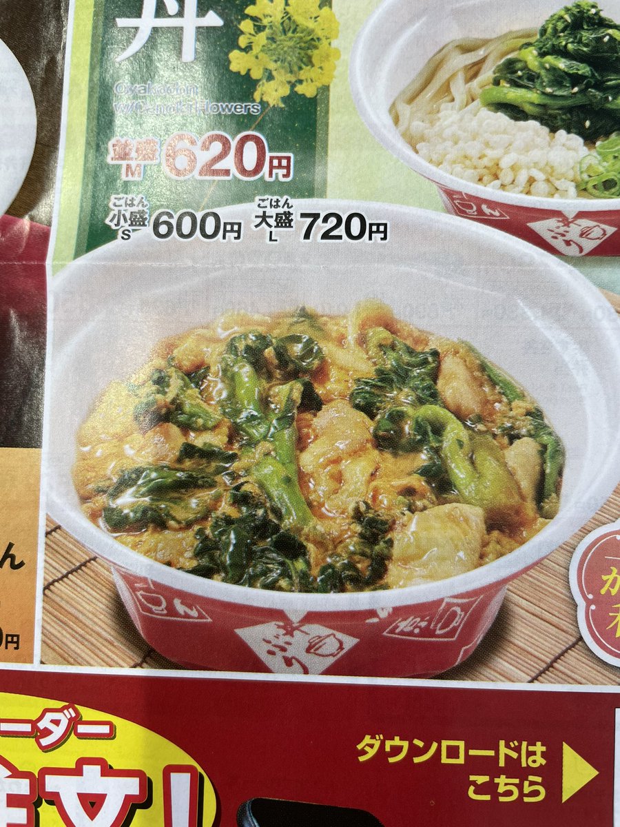 YOLOFUKUI's tweet photo. 今日はお昼になか卯の菜の花の親子丼を食べました！親子丼を食べたのは初めて(たぶん)だったんですが、美味しかった...
お腹いっぱいになって眠くなりそうです🫢 https://t.co/KoHyNU2Awv