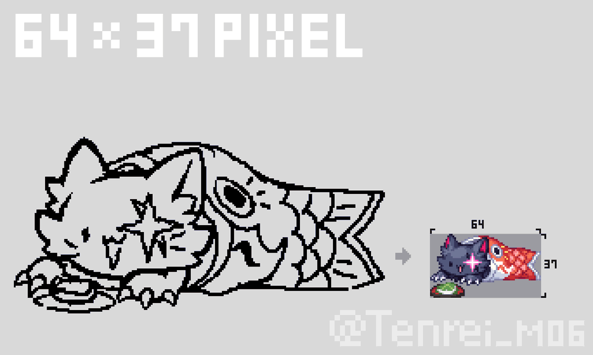 こどもの日に間に合わなかったオリジナルキャラの途中絵を供養
#pixelart #ドット絵