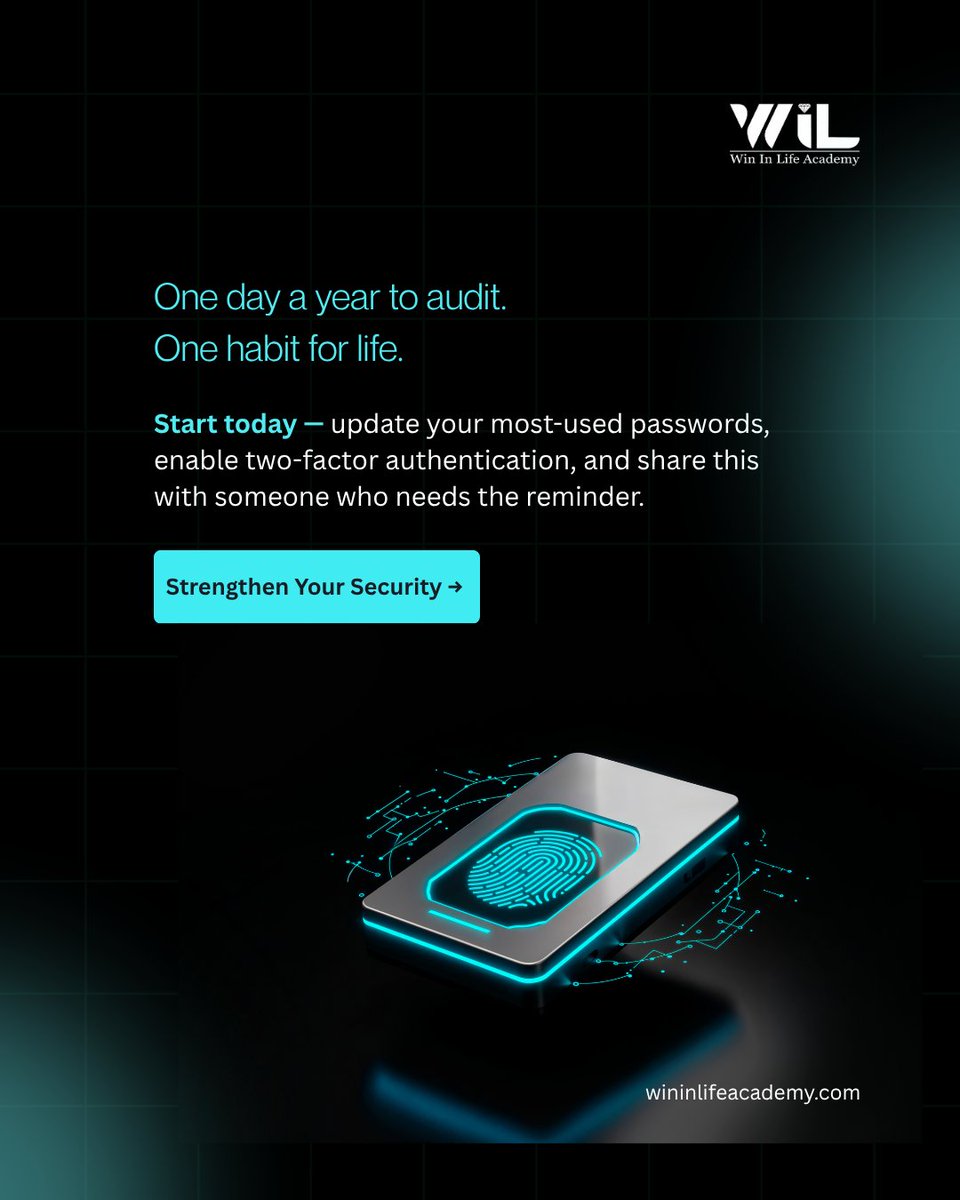 WILAcademy's tweet photo. Your password is standing between you and a breach — is it doing its job?
This World Password Day, take 5 minutes to:
✅ Update weak passwords
✅ Stop reusing the same one everywhere
✅ Turn on two-factor authentication

#WorldPasswordDay #CyberSecurity #PasswordSecurity https://t.co/joHOxpKlUg