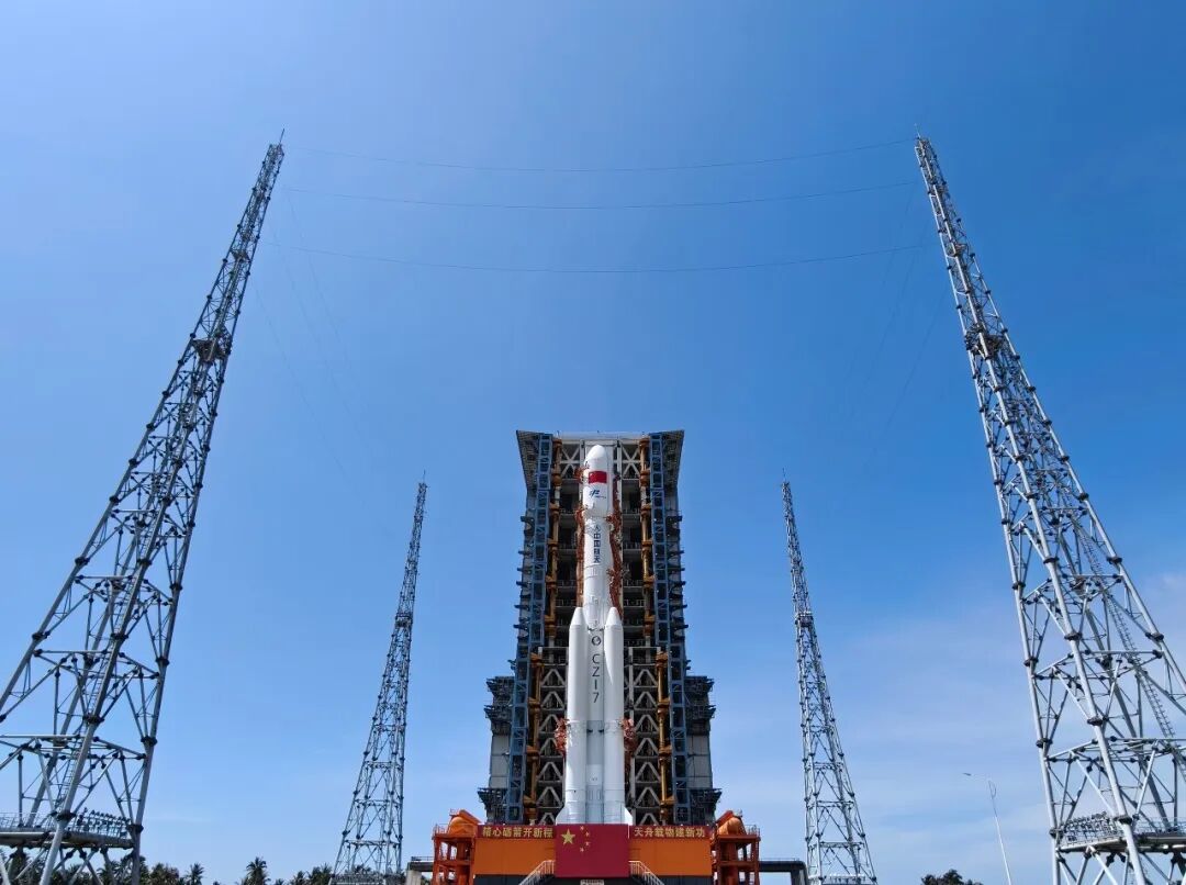Tianzhou-10 cargo spacecraft and its Long March 7 rocket rolled