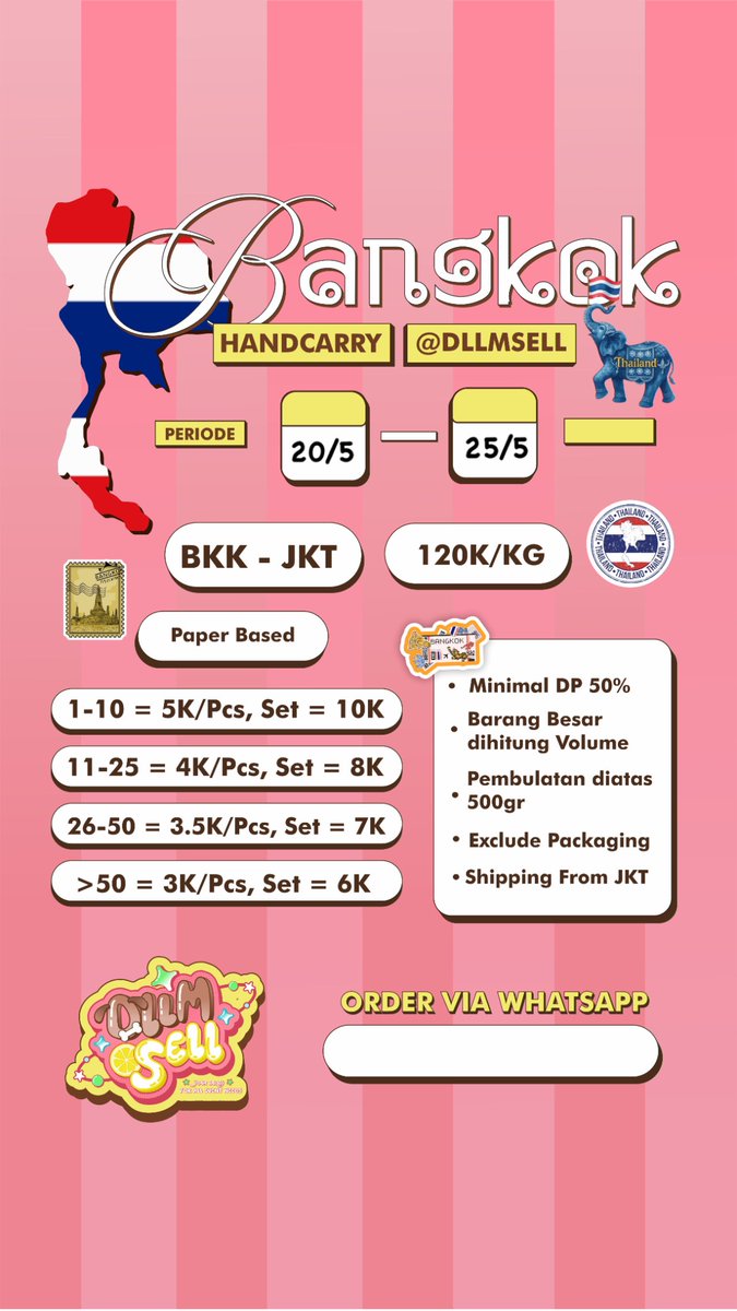 😻 • JASTIP/BAGASI BKK-JKT 20-25 MEI 2026 tweet media