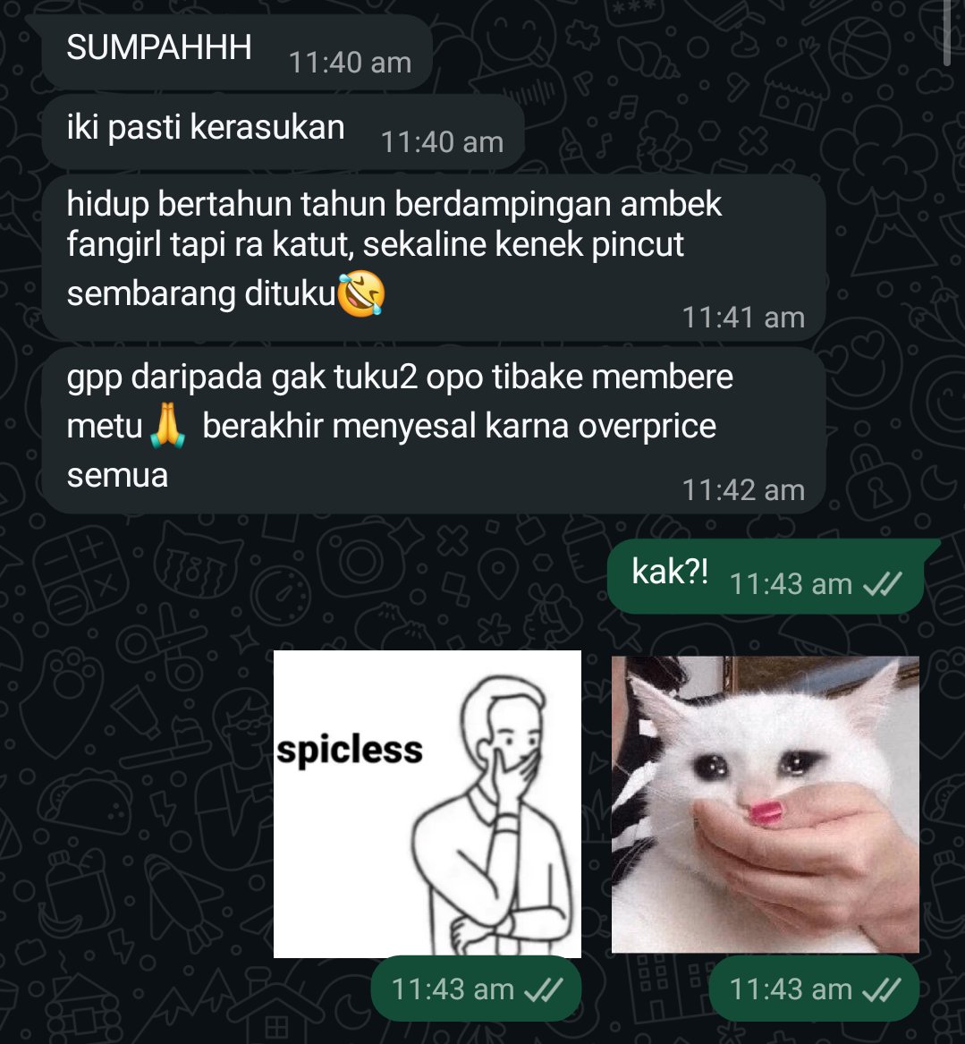 pesan dari temen gw ketika gw bilang mau beli album lagi padahal yang kemaren blom dateng (bias dia mark lee) 😭: