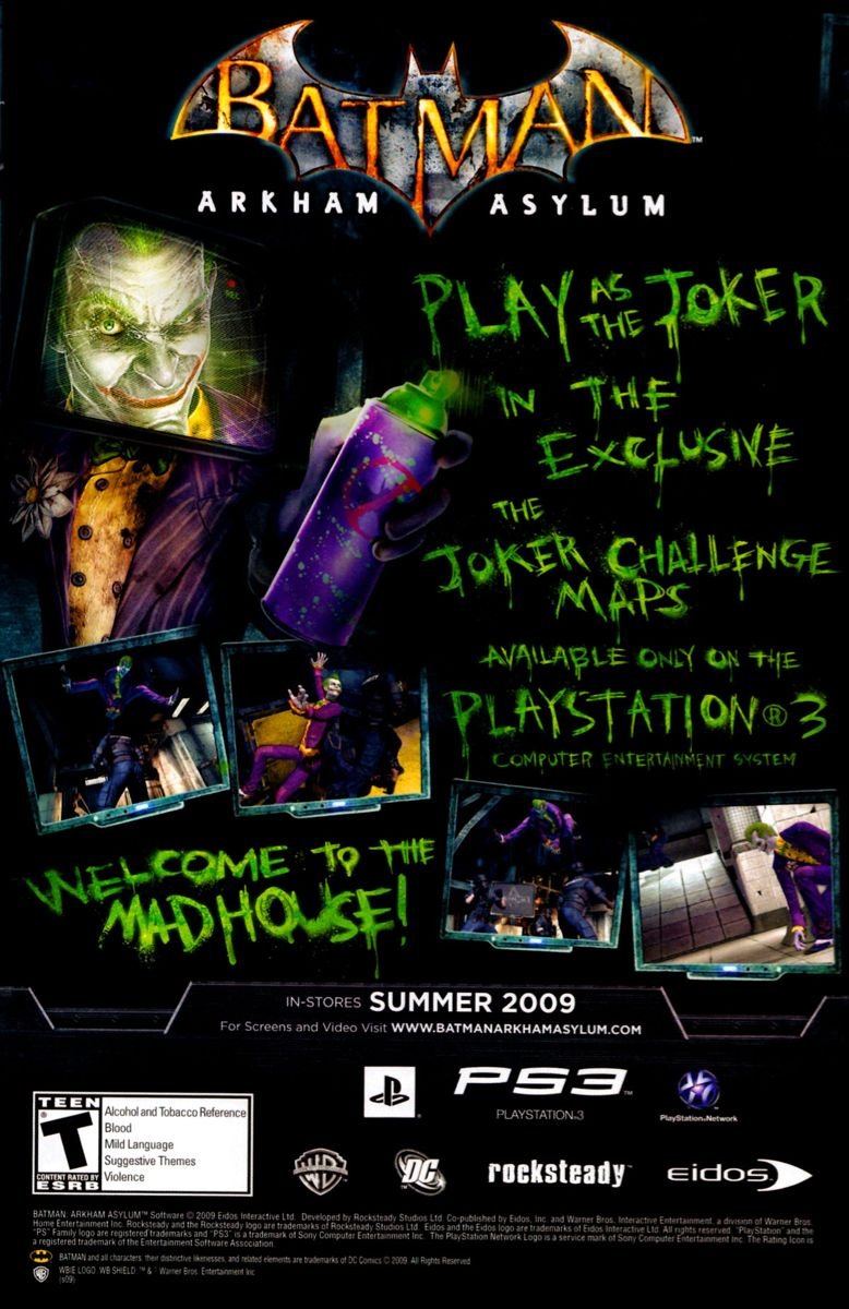 PlayStalgiaX's tweet photo. Batman: Arkham Asylum Joker PS3 Exclusive ad (2009) https://t.co/yTxAMGWcPt
