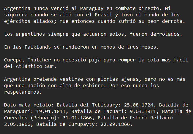 8Vitar8's tweet photo. @DrTBD_ Curepas, ni intenten debatir sobre guerras, que no se les da nada bien. Mejor sigan comiendo carne de burro y haciendo gárgaras con esperma inglés. https://t.co/6qz06dby9E