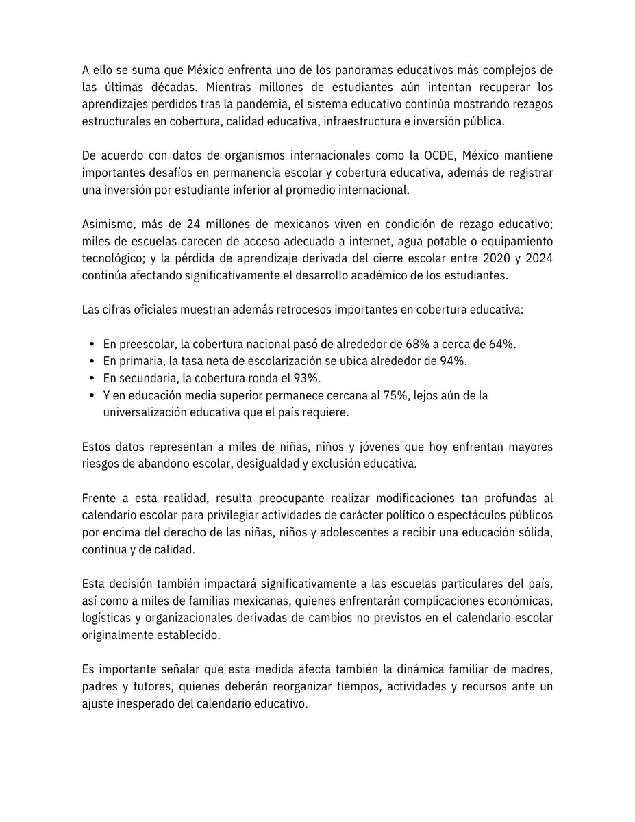 ALMA_Qro's tweet photo. Por primera vez en la historia moderna de México, la cobertura educativa cayó en todos los niveles. 📉📚

No necesitamos menos días de clase, necesitamos más aprendizaje.  

¿Es prioridad la educación?   
#Posicionamiento #EducaciónMéxico #MaestrosConALMA https://t.co/rAyOoeUDzE