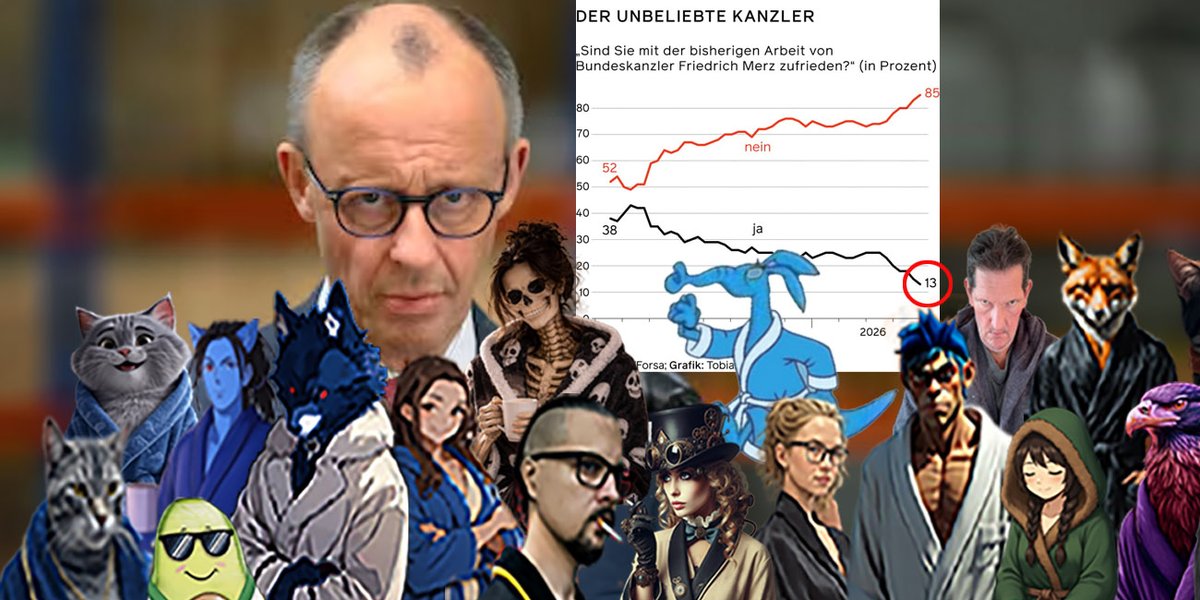 Just_Marra's tweet photo. Guten Morgen, Freunde im Bademantel.
Es ist #Bademantelfreitag und es grüßt euch die #BademantelBrigade.

Heute geht es mal wieder um Friedrich "FTZNFRTZ" Merz.

Er ist nicht nur Kanzler zweiter Wahl, sondern inzwischen auch der unbeliebteste Kanzler seit Gründung der BRD.

Dem letzten Kanzler, Olaf Scholz, hatte er selbst bei solch desaströsen Umfragewerten einen Rücktritt nahe gelegt. Und da war Scholz' Beliebtheit sogar noch "besser". Aber er selbst würde niemals die Konsequenzen ziehen. Dafür ist er viel zu gerne Bundeskanzler. Stattdessen tut er das einzig Richtige in solch einer Situation, um seine Beliebtheit zu erhöhen. Nämlich Steuern und Abgaben erhöhen.

Ist ja auch nur mehr als logisch, wenn man dieses Land und seine Bevölkerung zugrunde richten will. Und genau das tut er, denn ihm ist alles egal, solange er der Kanzler ist. Er wird sich an die Macht klammern und damit auch an die vollen Futtertröge.

Das passiert, wenn man solchen Individuen Macht gibt. Macht korrumpiert, absolute Macht korrumpiert absolut.
Der Staat ist nicht unser Freund.