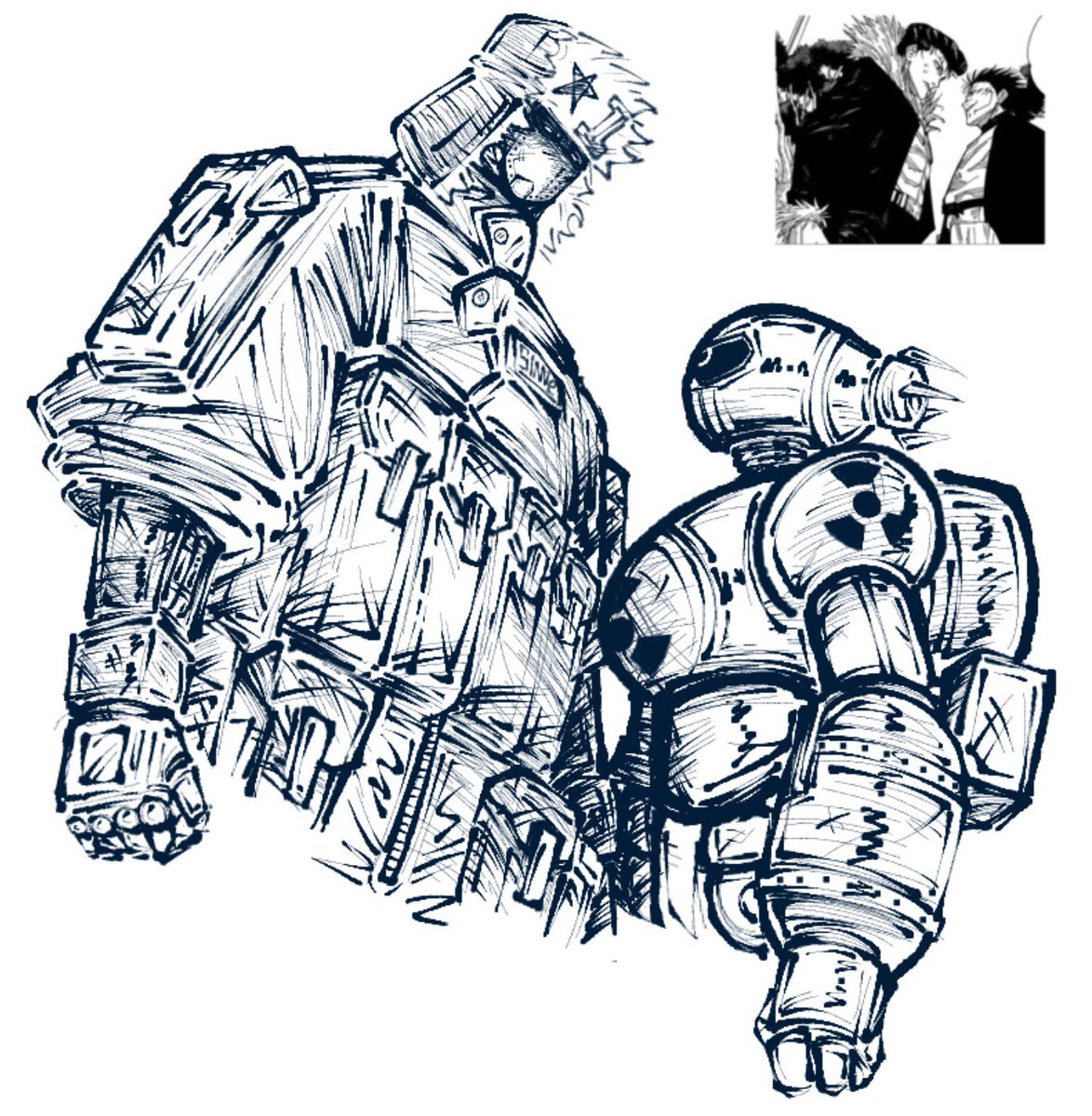 NOTSteamyBoi's tweet photo. Drew him again, this time with @PowerDarce radiation boi https://t.co/Ao6tGnuVp9