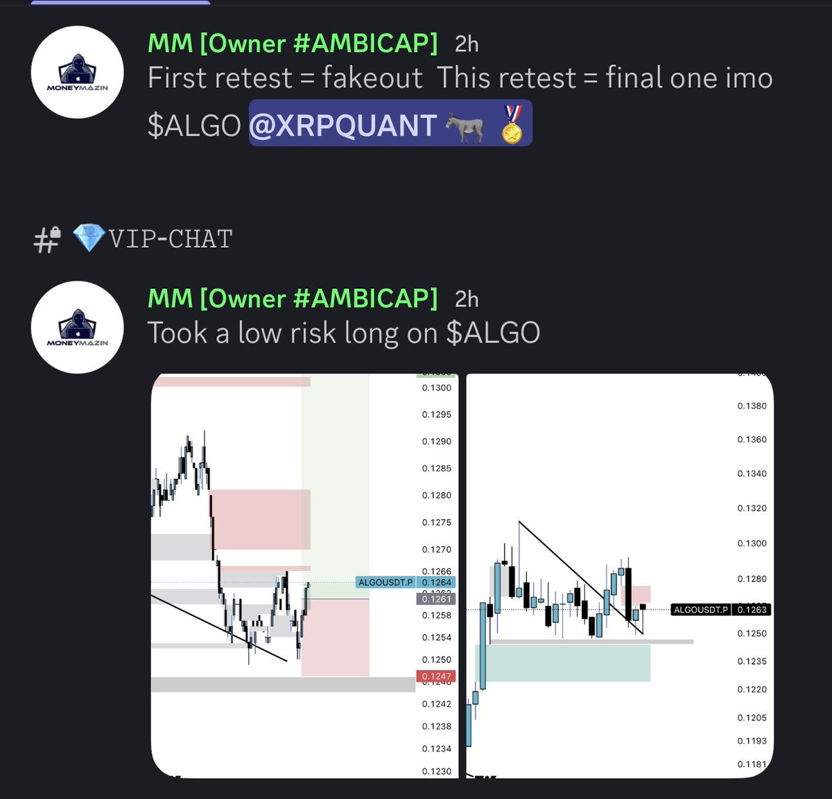 MoneyMazin_'s tweet photo. $ALGO TP1
AC’s Head Administrator @XRPQUANT entered before MM 💰💰💰💰
Discord Link In Bio #AMBICAP https://t.co/KjovknspE5
