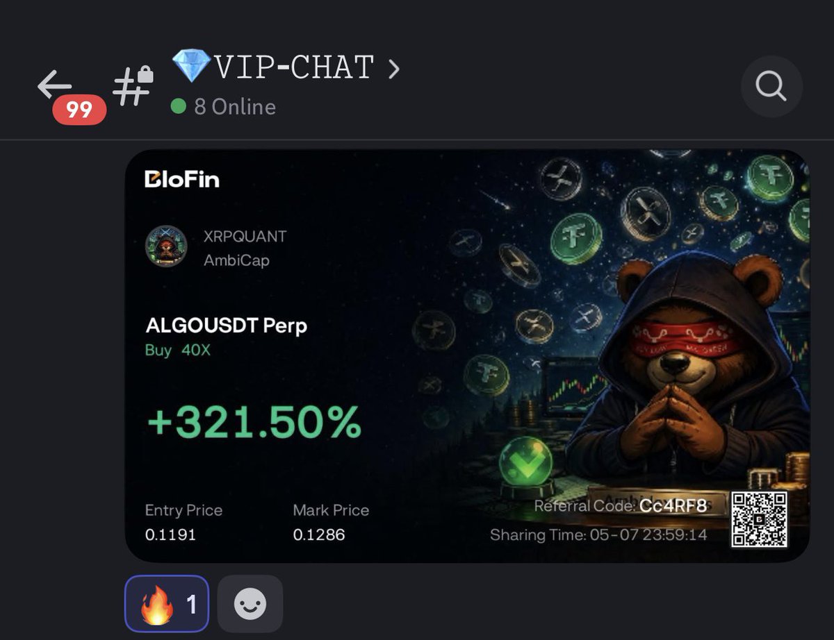 MoneyMazin_'s tweet photo. $ALGO TP1
AC’s Head Administrator @XRPQUANT entered before MM 💰💰💰💰
Discord Link In Bio #AMBICAP https://t.co/KjovknspE5