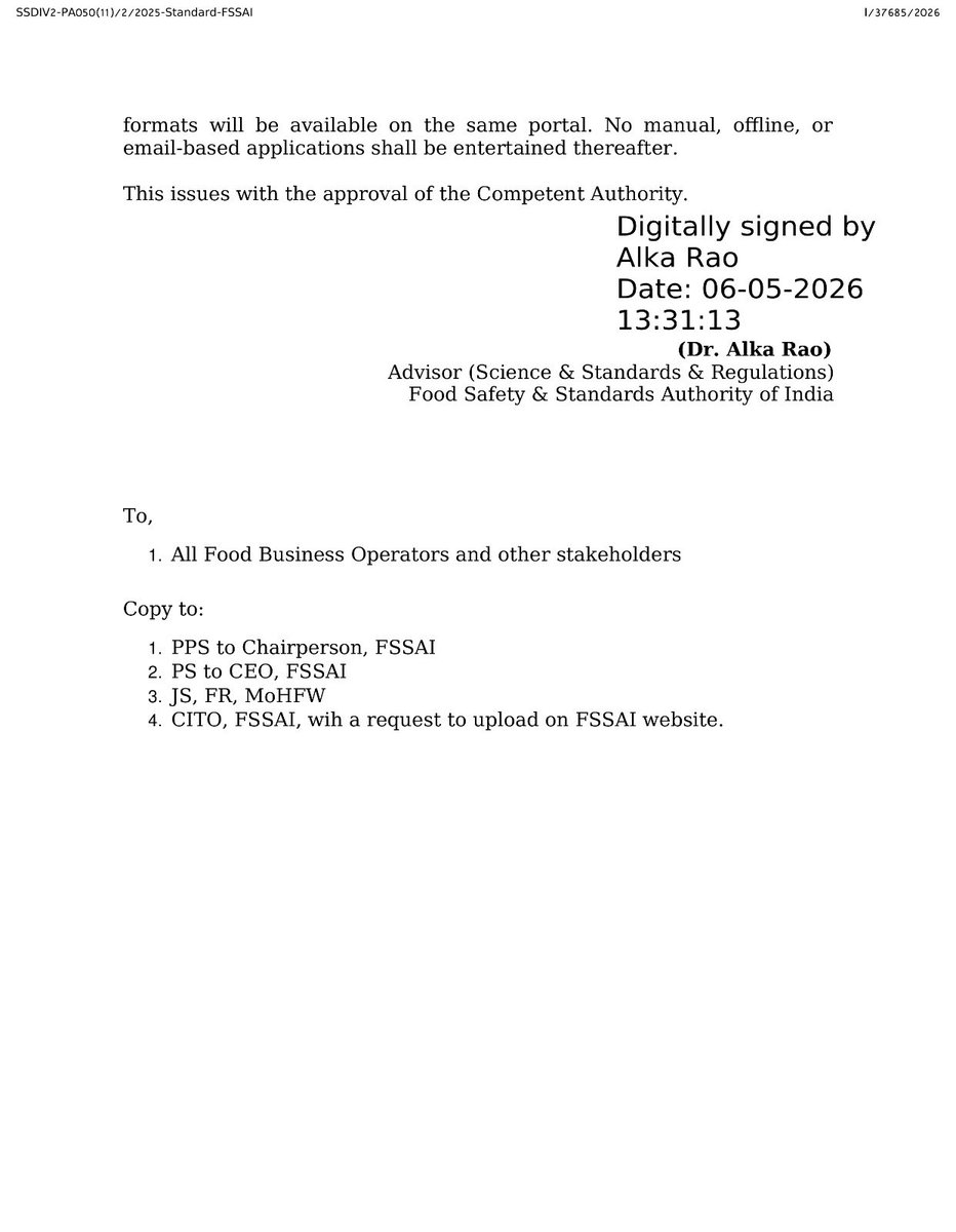 FSSAI tweet media