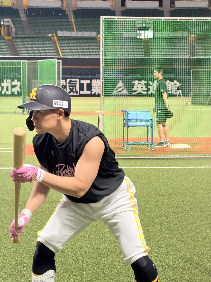 現地情報】 今日からピンクフルデー 中村晃選手はピンクのバッティング